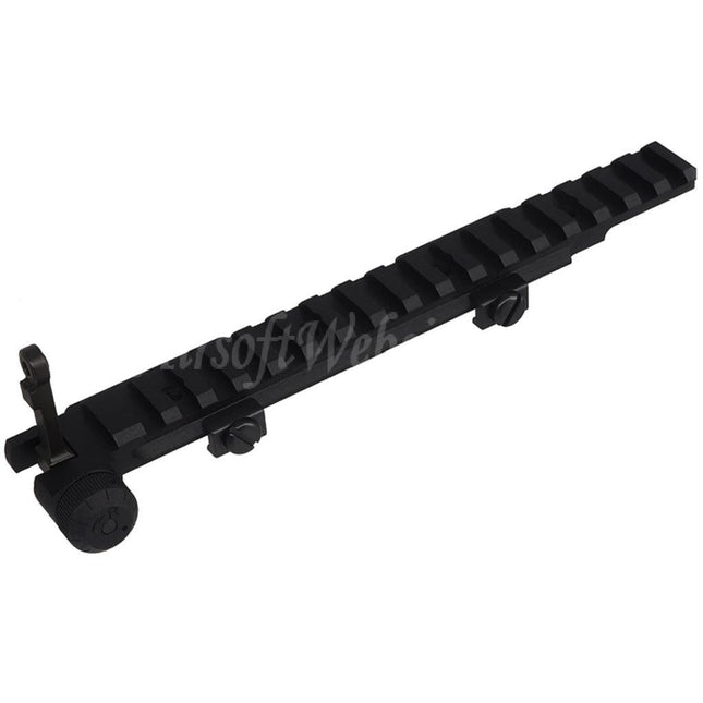 CYMA CGS KAC Style 556 Riser Flip-Up Sight Extended Top Rail Scope Mount Set For 20mm picatinny Rail