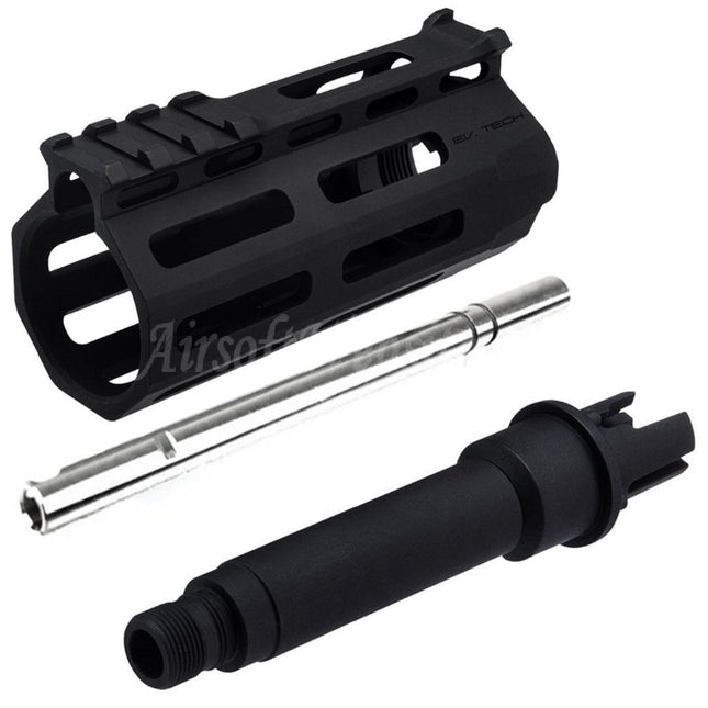 APS 4 Inches Evolution Tech 8.0 M-Lok Tactical Handguard Rail System with Inner Outer Barrel For APS ASR Tokyo Marui M4 Series AEG Upper Receiver Airsoft