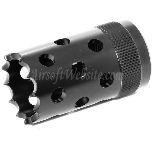 CYMA 50mm Sport Tactical M3 Shotgun Muzzle Brake Flash Hider Suitable For -22mm CCW Counter-Clockwise Thread Barrel Rifles Airsoft Black