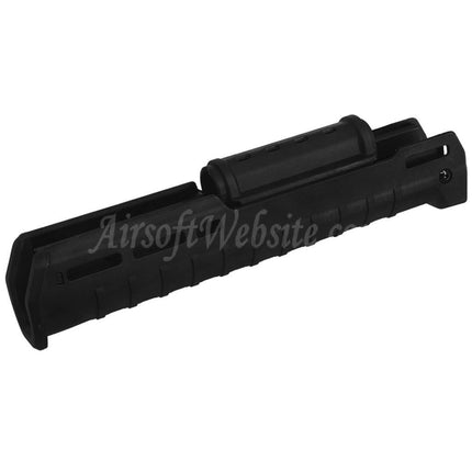 CYMA 297mm Polymer ZHUKOV Style AKM M-LOK Upper Lower Handguard System Suitable For CYMA CM077 AK Zhukov Series AEG Rifles Airsoft Black