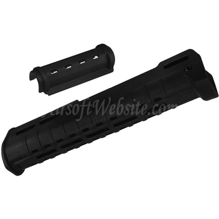 CYMA 297mm Polymer ZHUKOV Style AKM M-LOK Upper Lower Handguard System Suitable For CYMA CM077 AK Zhukov Series AEG Rifles Airsoft Black
