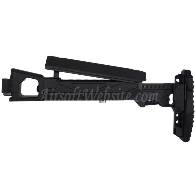 5KU KPYK Telescopic Folding Stock with Cheek Riser for GHK AK74 Series GBB Rifles Black