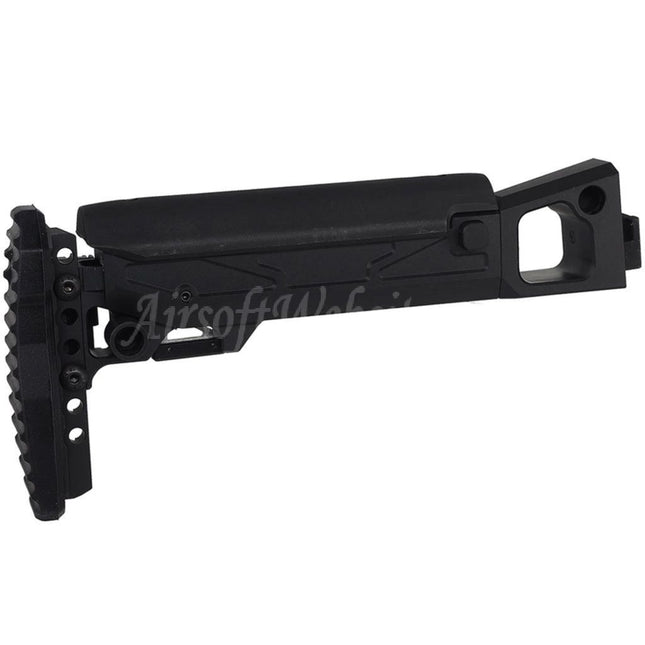5KU KPYK Telescopic Folding Stock with Cheek Riser for GHK AK74 Series GBB Rifles Black