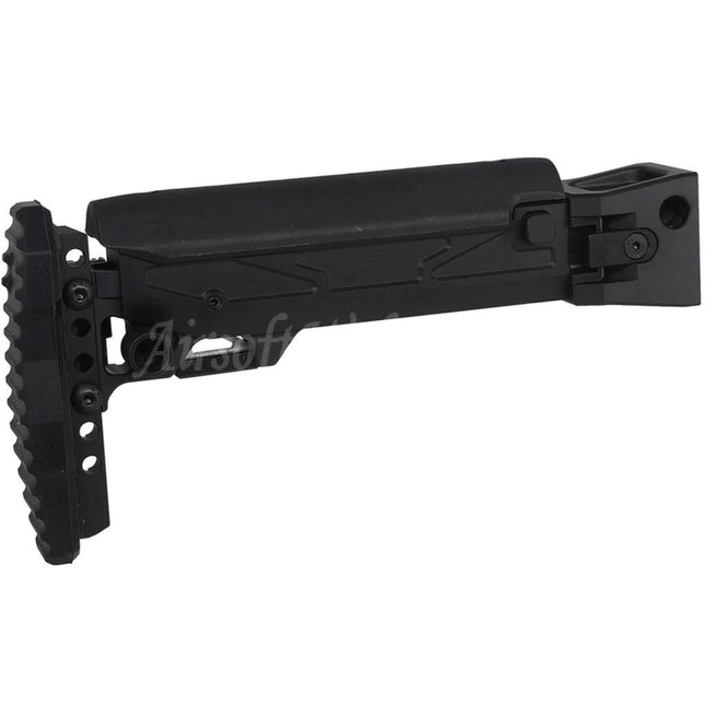 5KU KPYK Telescopic Folding Stock with Cheek Riser for Tokyo Marui AKM Series GBB Rifles Black
