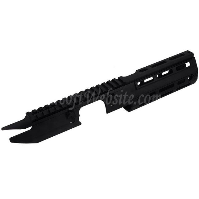 5KU CNC Aluminum 350mm M-LOK Handguard Rail System with Charging Handle Suitable For CYMA M5 MP5K PDW Series AEG Rifles Airsoft Black