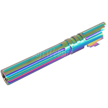 5KU 5 Inches Stainless Steel Straight Fluted Outer Barrel +11mm CW Suitable For Armorer Works WE (WE-TECH) Tokyo Marui Hi-Capa 5.1 Series GBB Pistols Airsoft