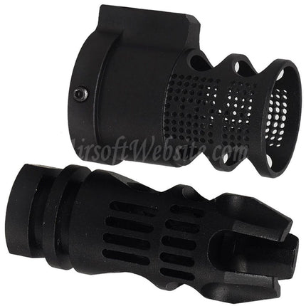 E&C Epsilon 556 Style Flash Hider -14mm CCW with Blast Diverter