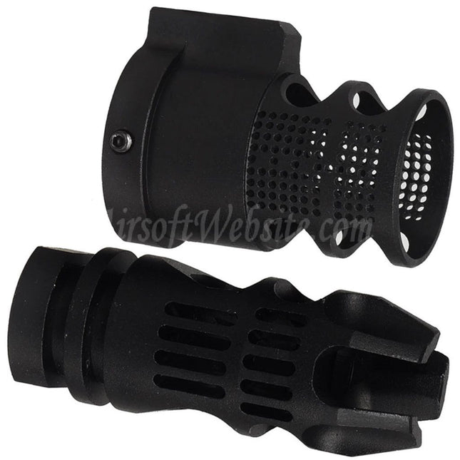 E&C Epsilon 556 Style Flash Hider -14mm CCW with Blast Diverter
