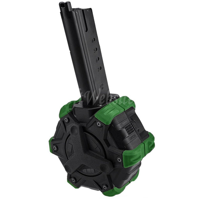 Armorer Works AW Custom 350rd Gas Adaptive Drum Magazine for Armorer Works AW / WE (WE-TECH) Desert Eagle GBB Pistols Airsoft