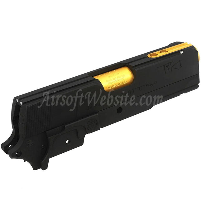 Bomber Airsoft CNC Aluminum SVI Infinity Tiki Style Barrel Slide Middle Frame Kit Set Shiny For Tokyo Marui Hi-Capa 5.1 Series GBB Pistols