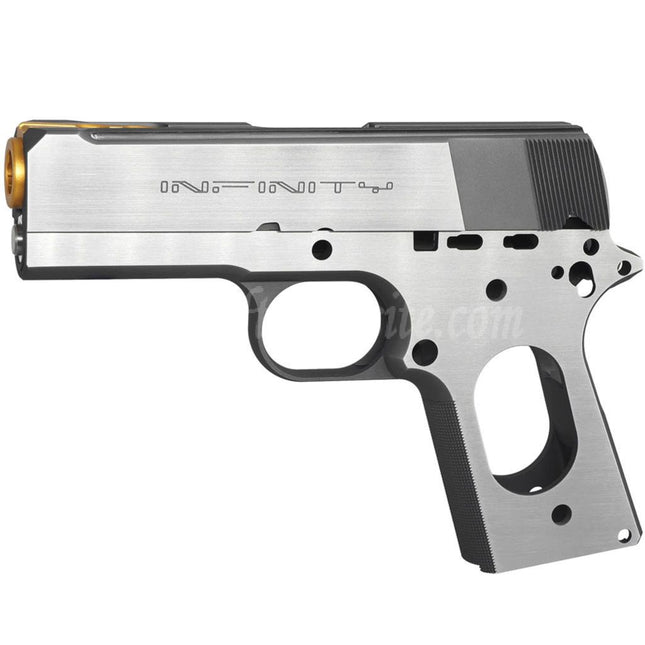 Bomber Airsoft CNC Aluminum SVI Infinity Tiki Style Barrel Slide Frame Kit Set For Tokyo Marui V10 Series GBB Pistols Silver