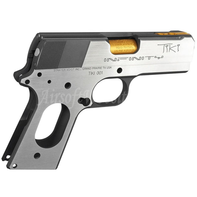 Bomber Airsoft CNC Aluminum SVI Infinity Tiki Style Barrel Slide Frame Kit Set For Tokyo Marui V10 Series GBB Pistols Silver