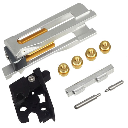 Bomber Airsoft CNC Aluminum SVI Infinity Tiki Style Barrel Slide Frame Kit Set For Tokyo Marui V10 Series GBB Pistols Silver