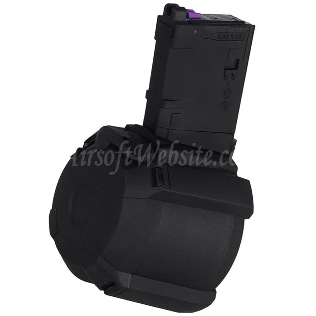 CYMA 500rd Electric Sound Control Winding Gas Drum Magazine Suitable For CYMA CGS Tokyo Marui M4 Series MWS GBB Rifles Airsoft Black