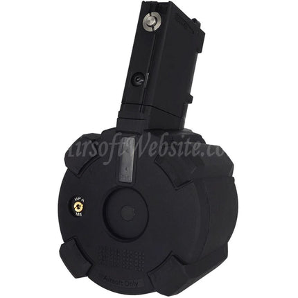 CYMA 500rd Electric Sound Control Winding Gas Drum Magazine Suitable For CYMA CGS Tokyo Marui M4 Series MWS GBB Rifles Airsoft Black