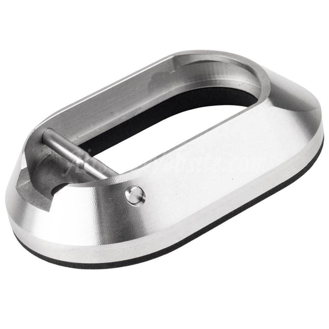 Revanchist Airsoft Stainless Steel Magwell XL For Tokyo Marui Hi-Capa Series GBB Pistols Polymer Grip Silver