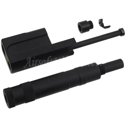AIRSOFT WEBSITE ALGIMEC Style Compensator with Mock Suppressor Suitable For +11mm CW Thread Barrel KSC Tokyo Marui M9 GBB Pistol