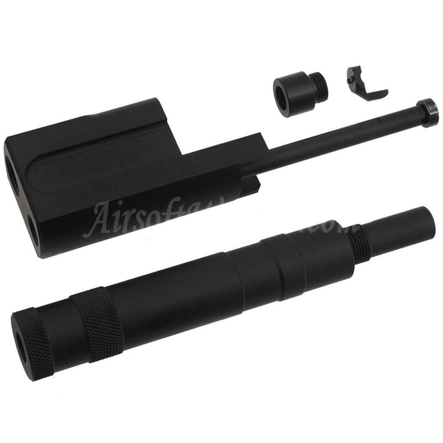 AIRSOFT WEBSITE ALGIMEC Style Compensator with Mock Suppressor Suitable For +11mm CW Thread Barrel KSC Tokyo Marui M9 GBB Pistol