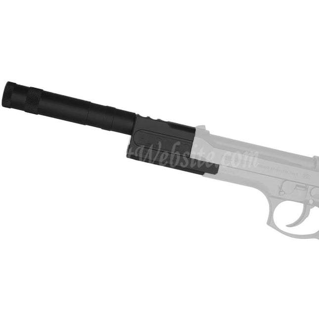 AIRSOFT WEBSITE ALGIMEC Style Compensator with Mock Suppressor Suitable For +11mm CW Thread Barrel KSC Tokyo Marui M9 GBB Pistol