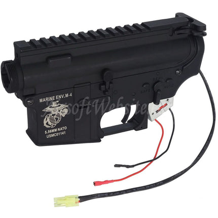 AIRSOFT WEBSITE Metal Body Upper Lower Receiver with Complete QD Gearbox Suitable For M4 M16 Series AEG Rifles