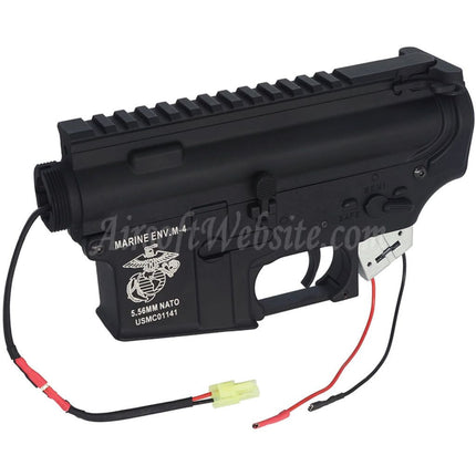AIRSOFT WEBSITE Metal Body Upper Lower Receiver with Complete QD Gearbox Suitable For M4 M16 Series AEG Rifles
