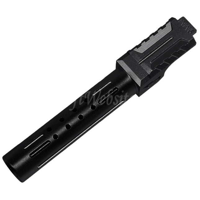 5KU CNC Aluminum BRA Style Ported Outer Barrel For Tokyo Marui G19 Gen.3 Series GBB Pistols Airsoft