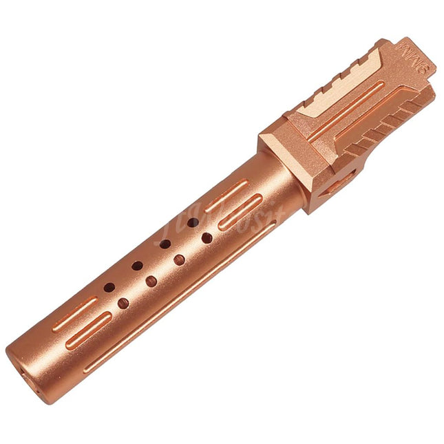 5KU CNC Aluminum BRA Style Ported Outer Barrel For Tokyo Marui G19 Gen.3 Series GBB Pistols Airsoft