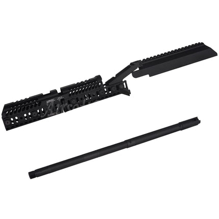 5KU SPORT-4 Style Handguard Rail System B33 Railed Dust Cover Set For Tokyo Marui AKM Series GBB Rifles Airsoft Black