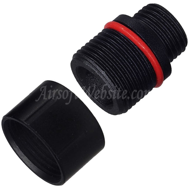 Airsoft Website Barrel Silencer Compensator Adapter with Thread Cover Protector Type-2 Suitable For KSC M9 / WE Pistols +11mm CW Clockwise -14mm CCW Counter-Clockwise Thread Black