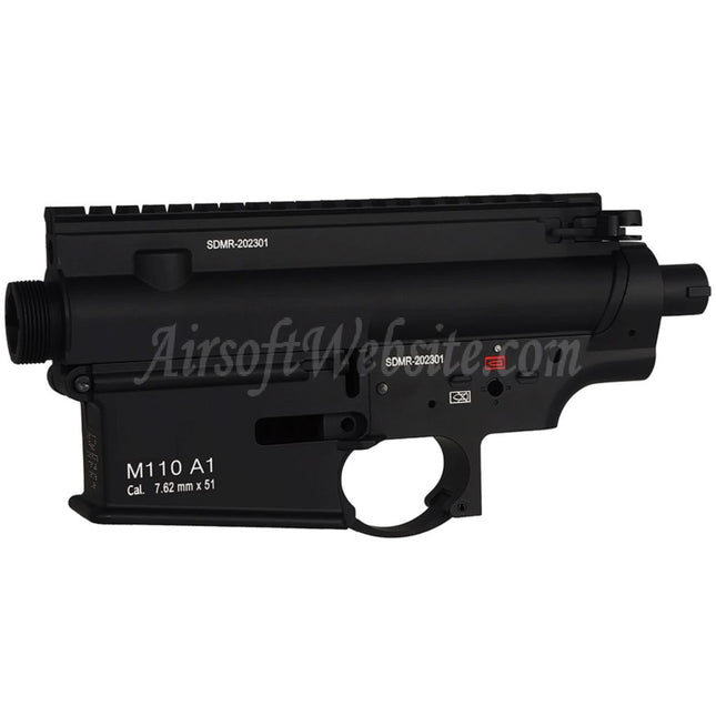 E&C SDMR Style Metal Body Upper Lower Receiver Suitable For E&C M110A1 HK417 Series AEG Rifles Airsoft Black