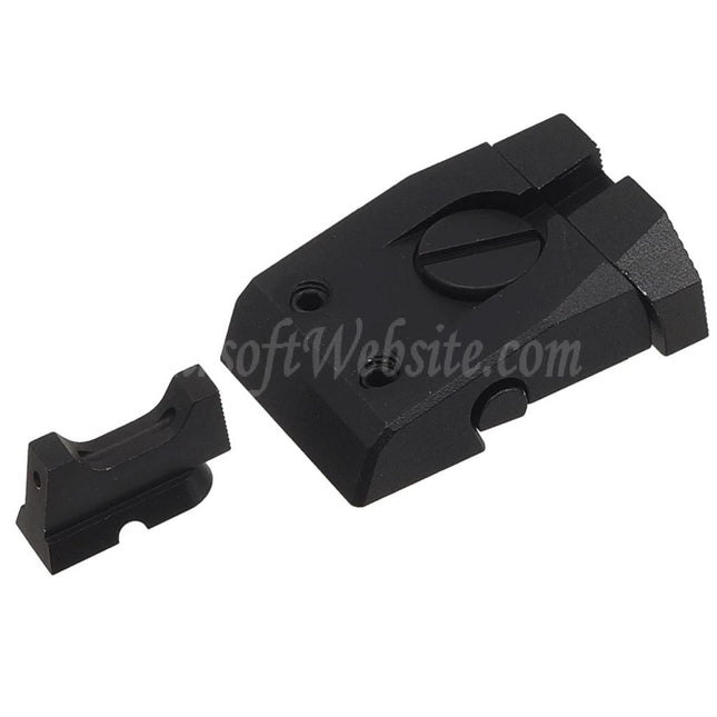 5KU CNC Aluminum Optic Fiber Front Sight Adjustable Rear Sight For KJ Works ASG CZ Shadow2 Series GBB Pistols Airsoft