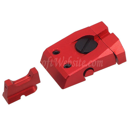 5KU CNC Aluminum Optic Fiber Front Sight Adjustable Rear Sight For KJ Works ASG CZ Shadow2 Series GBB Pistols Airsoft