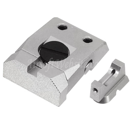 5KU CNC Aluminum Optic Fiber Front Sight Adjustable Rear Sight For KJ Works ASG CZ Shadow2 Series GBB Pistols Airsoft