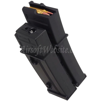 BATTLEAXE 1000rd Electric Sound Control Winding Dual Magazine Suitable For G36 Series AEG Rifles Airsoft Black