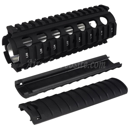 Airsoft Website 170mm CNC Aluminum KAC Style M4A1 M4CQB RAS Handguard Rail System with Rail Cover Suitable For CYMA E&C D-Boys G&P Classic Army KWA G&G Tokyo Marui M4 M16 Series AEG Rifles Black