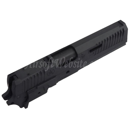 Bomber Airsoft CNC Aluminum TRIARC System Style Barrel Slide Middle Frame Kit Set For Tokyo Marui Hi-Capa Series GBB Pistols Titanium Grey