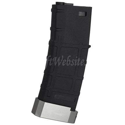 E&C 120rd Polymer TR-1 Mid-Cap Magazine with Silver Base Plate For M4 M16 Series AEG Rifles Airsoft Black