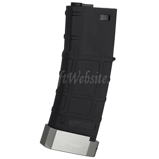 E&C 120rd Polymer TR-1 Mid-Cap Magazine with Silver Base Plate For M4 M16 Series AEG Rifles Airsoft Black