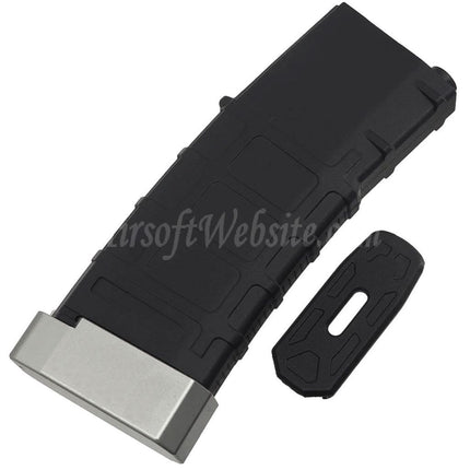 E&C 120rd Polymer TR-1 Mid-Cap Magazine with Silver Base Plate For M4 M16 Series AEG Rifles Airsoft Black