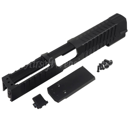 5KU CNC Aluminum MAX 2.0 Slide with Romex3 Adapter Suitable For SIG Air VFC SIG Sauer P320 M17 Series GBB Pistols Airsoft Black