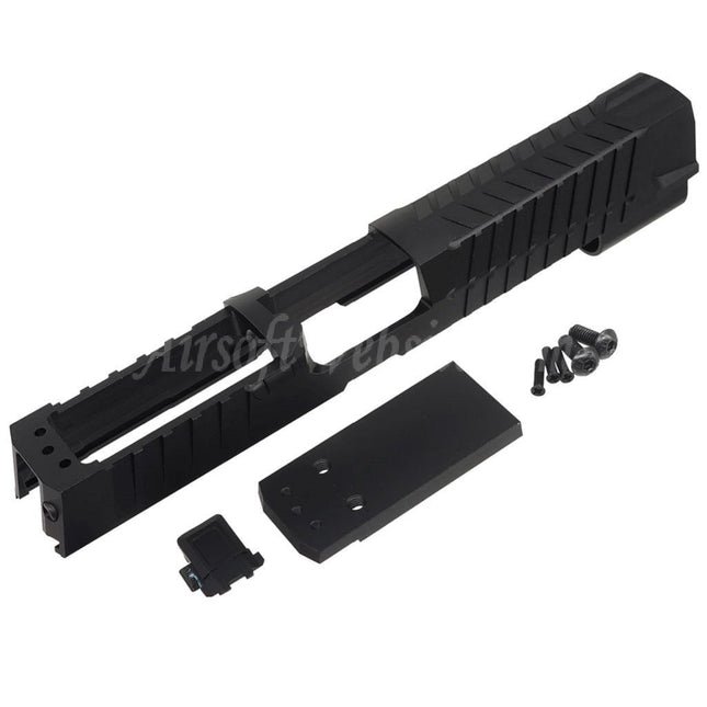 5KU CNC Aluminum MAX 2.0 Slide with Romex3 Adapter Suitable For SIG Air VFC SIG Sauer P320 M17 Series GBB Pistols Airsoft Black