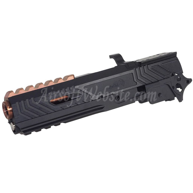 5KU CNC Aluminum Limcat Wildcat Tracker Carry Optic Barrel Slide Middle Frame Kit Suitable For Tokyo Marui Hi-Capa Series GBB Pistols Airsoft