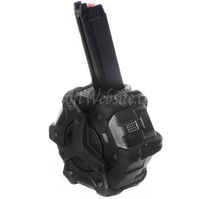 Armorer Works AW Custom 350rd Gas Adaptive Drum Magazine for G17 G18C G-Series GBB Pistols Airsoft