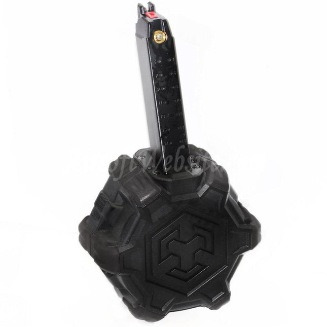 Armorer Works AW Custom 350rd Gas Adaptive Drum Magazine for G17 G18C G-Series GBB Pistols Airsoft