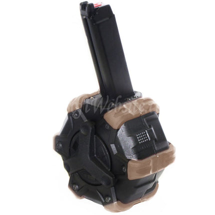 Armorer Works AW Custom 350rd Gas Adaptive Drum Magazine for G17 G18C G-Series GBB Pistols Airsoft