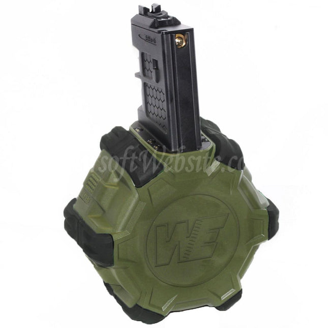 WE (WE-TECH) 350rd Gas Drum Magazine for WE (WE-TECH) "Open Bolt Type" L85 / SCAR-L / R5C / T65 / HK416 / AR M4 M16 GBB Rifles Airsoft