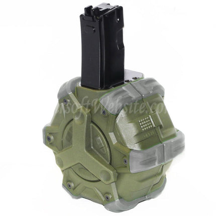 WE (WE-TECH) 350rd Gas Drum Magazine for WE (WE-TECH) AP APACHE MP5 Series GBB Rifles Airsoft