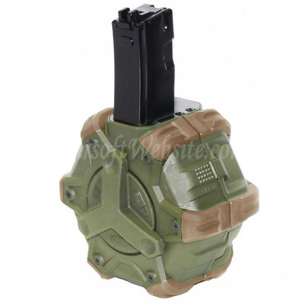 WE (WE-TECH) 350rd Gas Drum Magazine for WE (WE-TECH) AP APACHE MP5 Series GBB Rifles Airsoft