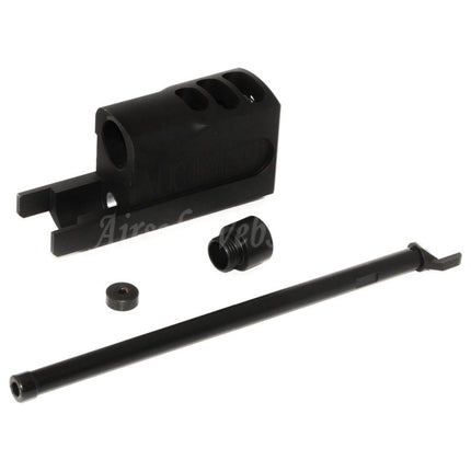 DOUBLE BELL Extended Front Kit Compensator for DOUBLE BELL KSC WE (WE-TECH) M9 Series GBB Pistols Airsoft Black