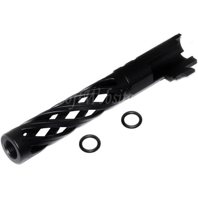 5KU 5" Inches 123/127mm CNC Tornado Spiral Hollow Outer Barrel +11mm CW for Armorer Works AW WE-TECH Tokyo Marui Hi-Capa 5.1 GBB Pistols Airsoft